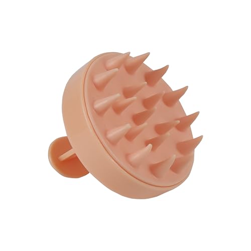 Image of NFI essentials Hair Comb Brush Head Scalp Massager Scrubber, Adults Children Thick /Thin Hair, Mold-Free Solid Silicone for Healthy Hair Growth Dry Scalp Dandruff (Orange)