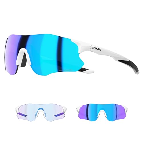 KAPVOE Gafas Ciclismo Fotocromaticas Hombre MTB Bicicleta Gafas de Sol Deportivas Mujer Béisbol BTT Running Golf Montaña Triatlón Pesca Conducir Futbol