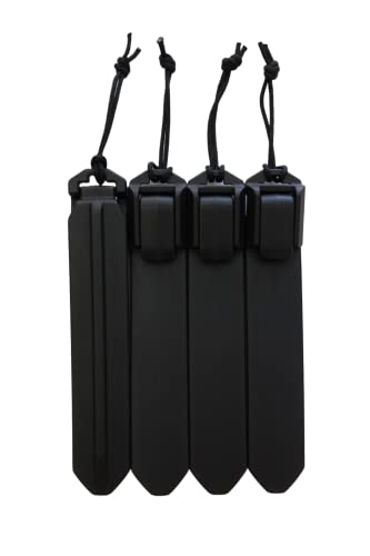 Hanks Surplus MOLLE PALS Pouch Accessory Adapter Clip Speed Sticks (4 Pack)(Black, 5")