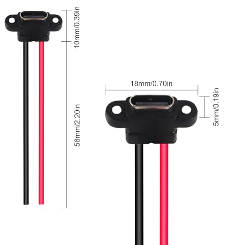 Conector USB Tipo C 2 Pin Hembra 5 piezas miniatura 4