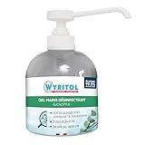 WYRITOL - Gel hydroalcoolique - Désinfectant mains - Antibactérien et virucide - Formule naturelle - 70,2% Ethanol - Parfum eucalyptus - 300 ML - Fabrication française