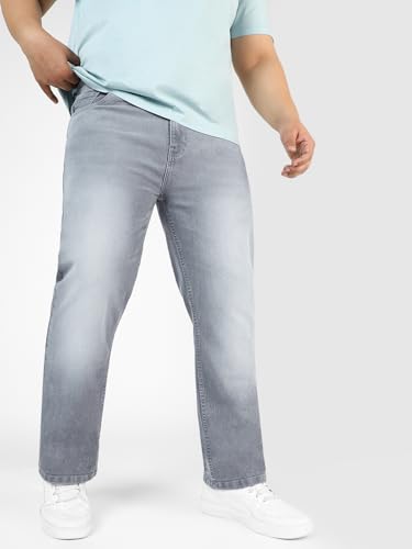 Image of Urbano Plus Men Mid Rise Regular Fit Washed Jeans Stretchable
