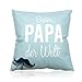 ILP poduszka z motywem taty z napisem - prezent dla dzieci dla taty - poszewka na poduszkę i wypełnienie - 40 x 40 cm - z torbą na prezent