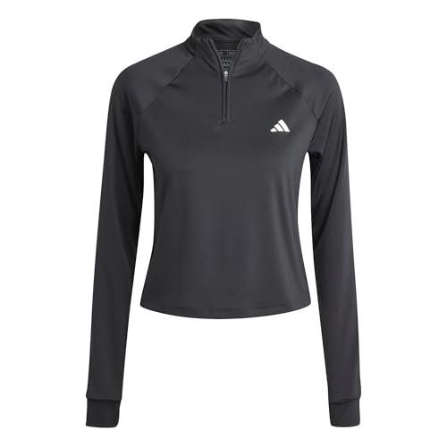 adidas Performance Workout Essentials Minimal Branding Women's 1/4 Zip Cover Up, Black, X-Large