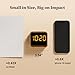 Housbay Wooden Sound Machine Alarm Clock for Bedrooms - Gentle Wake-Up with Birdsong, White Noise for Sleeping, Small Digital Clock for Phone-Free Routine