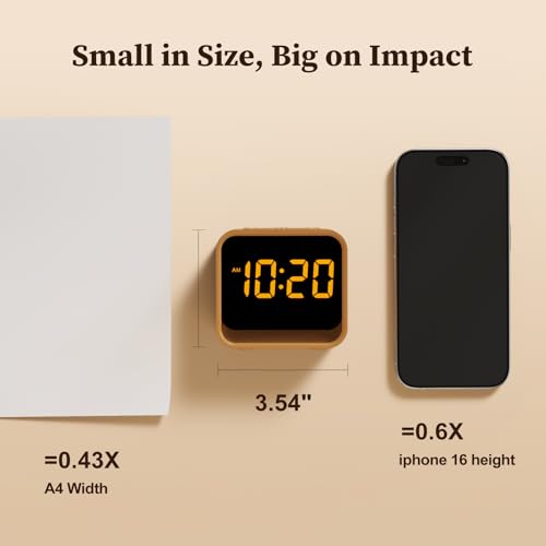 Housbay Wooden Sound Machine Alarm Clock for Bedrooms - Gentle Wake-Up with Birdsong, White Noise for Sleeping, Small Digital Clock for Phone-Free Routine