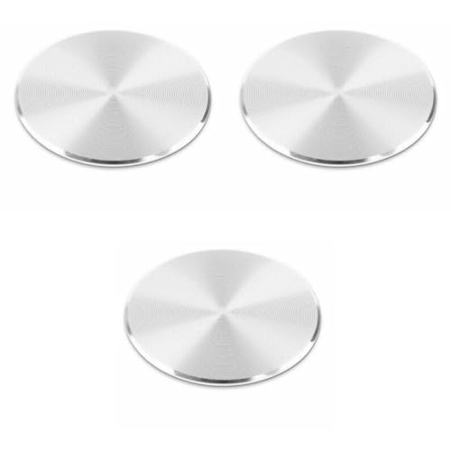 Image of iCare Sticker Textured Metal Plate Disk for Magnet Car Phone Holder Ultra-Thin Iron Sheet Set of 3 for iPhone 12 11 8 Magnetic Phone Holder Accessories (Silver)