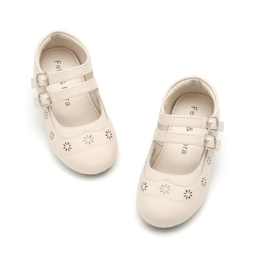 Image of Felix & Flora Toddler Flower Girl Dress Shoes - Baby Girl Ballet Mary Jane Flats for Party School Wedding