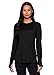 RBX Active Women's Long Sleeve Tunic Tee, Lightweight Crewneck Pullover T-Shirt, Super Soft Relaxed Fit Yoga Top F22 Black Heather M