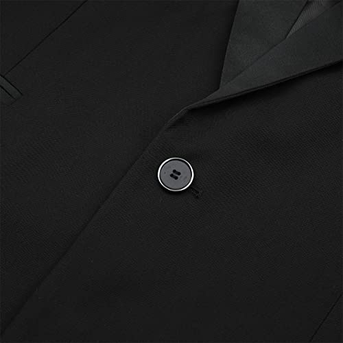YOUTHUP Anzug Herren Anzug Slim Fit 2 Teilig Anzüge Schalkragen Herrenanzug für Hochzeit Business, Schwarz, S