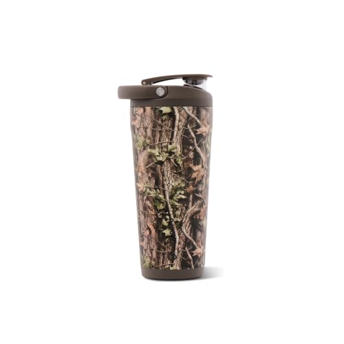 Image of HydroJug Insulated Protein Shaker Bottle 24 oz, Silent Mixing, Woodland | Leak-resistant, triple wall insulated, flip-top cap, antimicrobial Tritan lid, bucket handle, cup holder fit, dishwasher safe