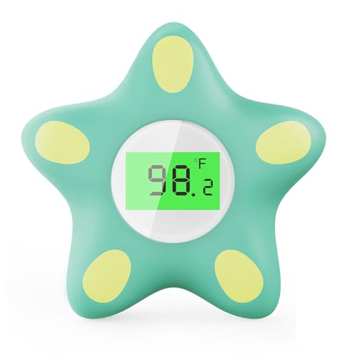 Image of Baby Bath Thermometer, Infant Digital Water Thermometer Safety with 4 Color Backlit and Temperature Warning, Room Thermometers Floating Toy for Infant, Toddler, Bathtub, Swimming Pool