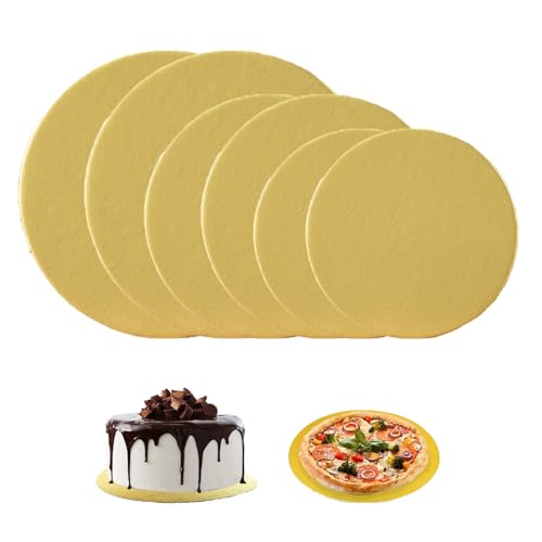 HSYTEK 6 Stück Tortenplatte, 3 Größen von Tortenboden, Cake Board Rund aus Pappe Wiederverwendbar, Kann als Tortenplatte Pappe für Geburtstag, Hochzeit, Party Verwendet Werden
