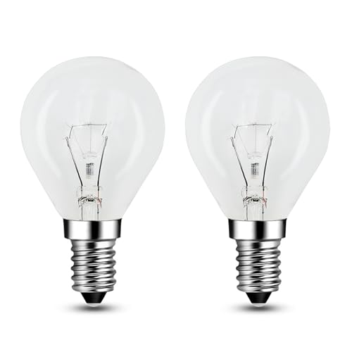EASYIVY E14 Wax Warmer Bulbs Scentsy Bulb for Warmers Dimmable Wax Melt Burner Bulb 230V 2700K Warm White G45 Small Edison Screw Light Bulbs for Mid Size Warmers Oven Up to 300C 2-Pack