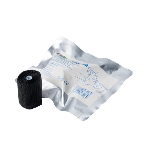 Medicalcorner24 Bande de plâtre en fibre de verre noire, 10 cm × 3,6 m – Bandage de soutien synthétique pour les premiers secours et l’immobilisation