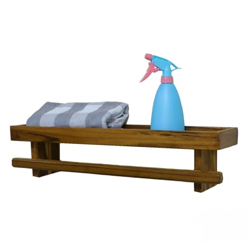 Image of TEAKWOODKART Decor Teakwood Make Towel Holder Rack for Bathroom, Wooden Towel Hanger |Towel Hanger for Kitchen /Living Room /Bedroom Towel Holder Rack for Kitchen BT006