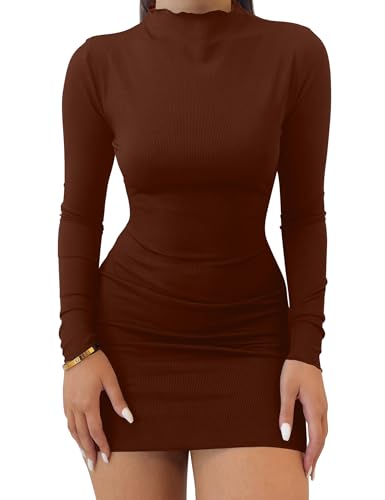 Amazon.com: SASIMIC Women's Bodycon Long Sleeve Ribbed Mini Pencil