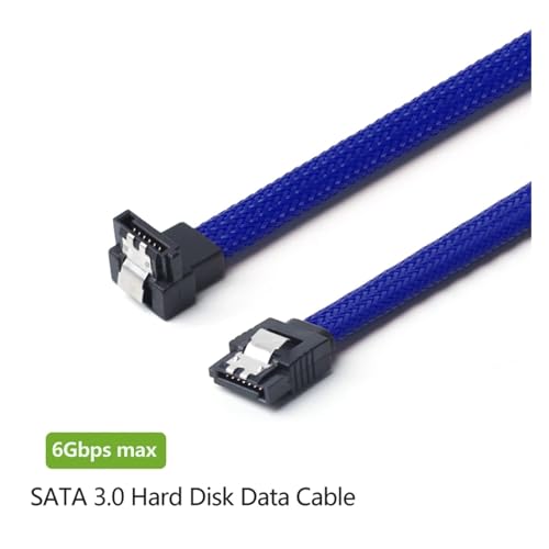 Cable de datos SATA 3.0 III 50 cm ángulo recto con funda de nylon miniatura 5