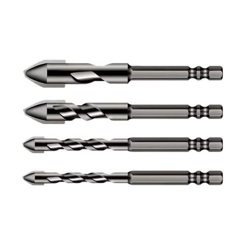 NGCG 4 Stück Hochfester Exzenter Spiralbohrer 6/8/10/12mm Exzenterbohrer Industriestärke Bohrer Set Bohrer mit abgewinkeltem