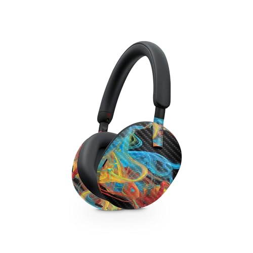 Image of MightySkins Carbon Fiber Skin Compatible with Sony WH-1000XM5 Headphones - Primary Smoke | Protective, Durable Textured Carbon Fiber Finish | Easy to Apply