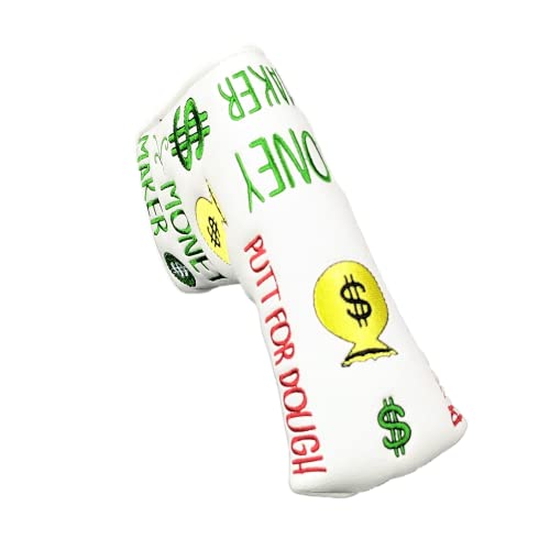 Foretra Putt For Dough - Money Maker White Golf Putter Headcover Quality Pu Leather Magnetic Closure For Blade Style Putters #TOP2
