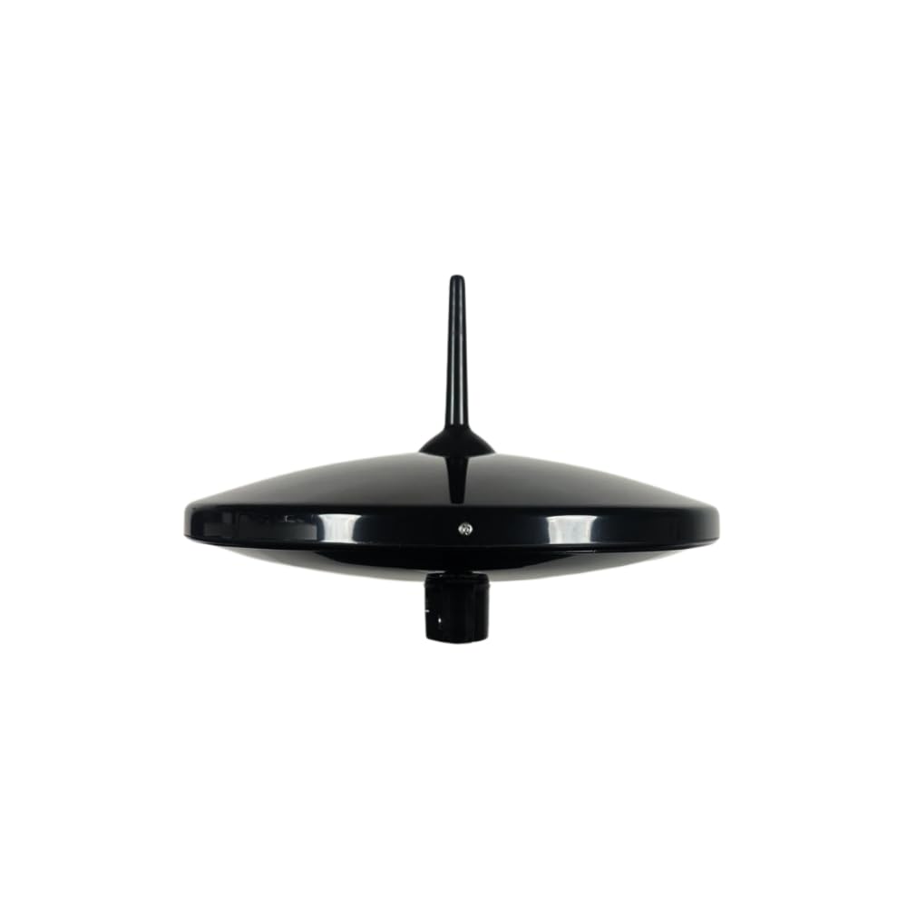 Glomex – Antenna TV/FM/DAB "Oasis AGC Black" Ø25cm (Nero), Modello T480AGC/BK – Amplificatore Automatico, Kit Tetto, Per Veicoli da Viaggio (Camper, Van) – Stile Moderno FULL HD