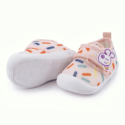 WILLFUN Toddler Squeaky Shoes Baby Boy Girl First-Walking Sneakers Infant Soft Sole Little Kid Trainers for 0-3-Year-old First Walkers4