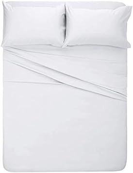 CCWB Fitted Bedsheet (360° Fully Elastic Band) with Pillow Cover| 600 TC Thread Count Softest Long Staple 100% Cotton Luxurious Comfort (White, Queen)
