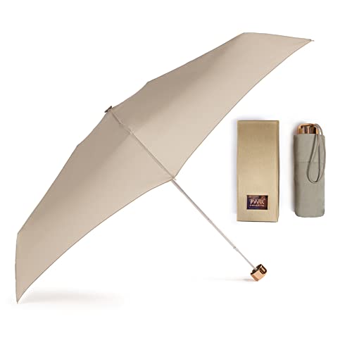 VOGUE Paraguas mujer ultra ligero y con protección solar. Paraguas mini mujer ideal para regalar. Presentado en una bonita caja. Paraguas plegable a prueba de viento.(Verdoso) Cover