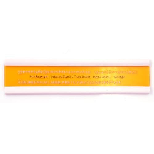 STUDYGRAPH by Graph'It Normografo per disegno tecnico, carta e schemi in plastica resistente agli urti, traccia lettere ISO 2 mm