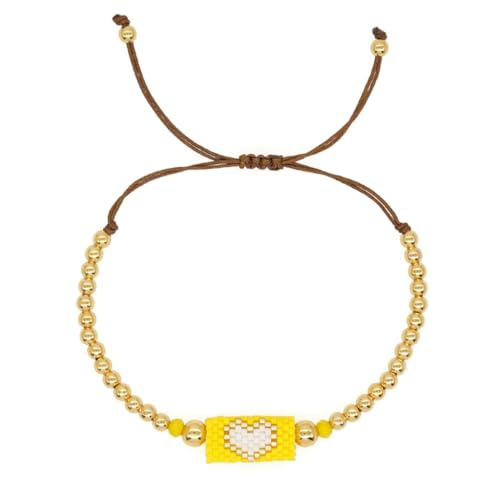 Elegante pulsera bohemia trenzada con cristales hechos a mano y cuentas de cobre doradas, multiusos