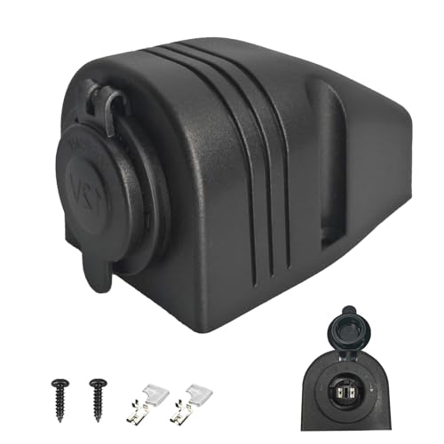 Image of 12V /24V 10900028 Threaded Socket Surface Mount Outlet, 12V Cigarette Lighter Splitter Outlet Power Socket Adapter Connector for Engel Fridge, 4WD 4x4 Camper Trailer Marine Boat Caravan