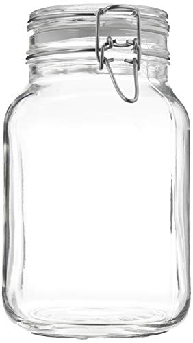 Bormioli Rocco 149240M02121197 Fido Glass Canning Jar Italian 67¾ oz-2 Liter (2 Pack), (Pack of 2), Clear
