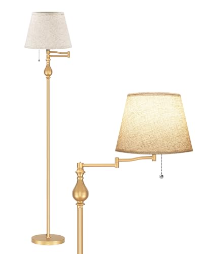 Vintage Floor Lamp with 350&deg;Adjustable Swing Arm, 61&rdquo; Mid-Century Modern Floor Lamp, Farmhouse...