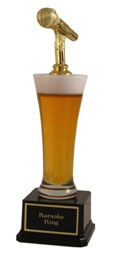 Far Out Awards Karaoke Trophy - Singing Trophy, Karaoke Awards, Microphone Beer Trophies, Funny Beer - //coolthings.us