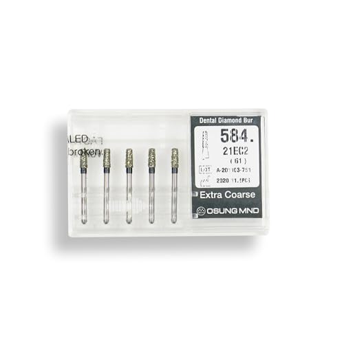 584.21EC2, Conical,Round Edge, 2.1 mm Dia, Extra Coarse Grit Diamond Bur, 5 per Pack