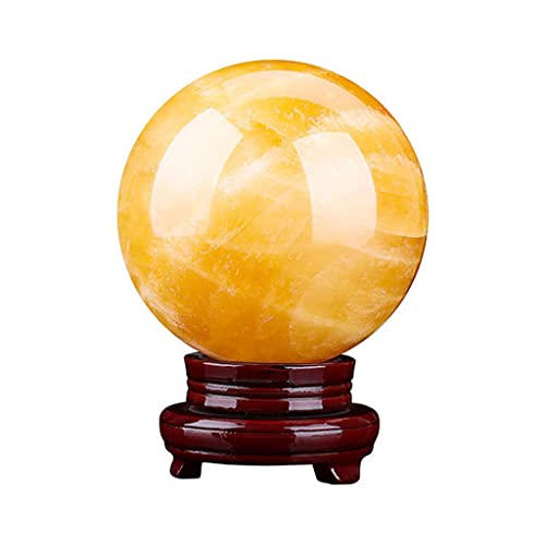Sphère de cristal jaune pour éliminer le stress au bureau et salon