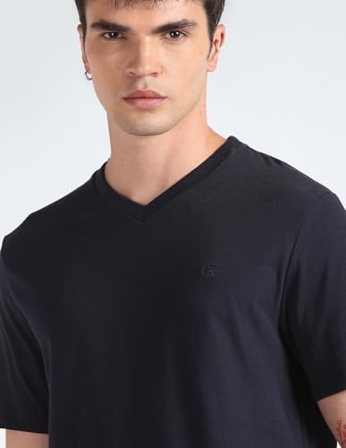 Calvin Klein Men's Smooth Cotton Solid V-Neck T-Shirt Dark Sapphire - image 7