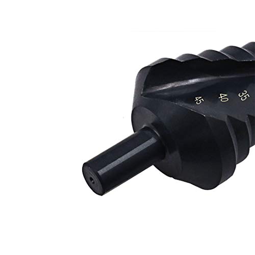BOZONLI 10-45mm Step Drill Bit,Large High Speed Steel Spiral Groove Step Drill Triangle Round Shank Hole Cutter - Image 3