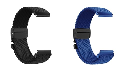 Image of ACM Watch Strap 22mm compatible with Beatxp Unbound Curv Smartwatch | Combo Pack Woven Braided Clipper Adjustable Belt Band