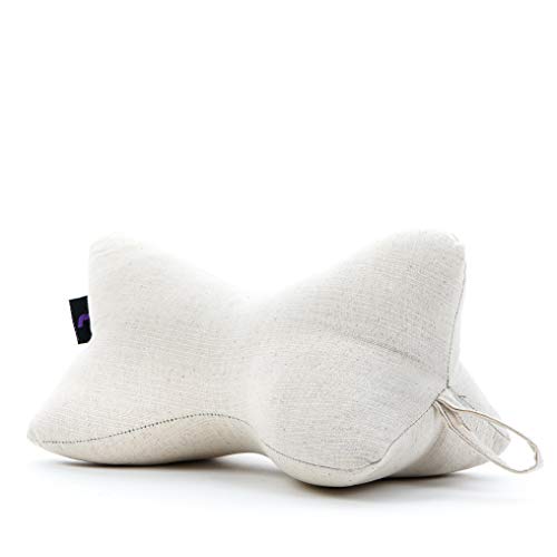 Leewadee Almohada para Lectura Respaldo Almohada De Televisión Almohada De Cuello Cojín Sofá Almohada Cervical Orgánico Naturalmente Ecológico, 17x30x17 cm, Capok, Color Natural