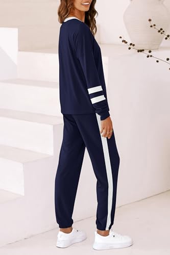 Image of PRETTYGARDEN Travel Outfit Women 2 Piece Lounge Sets | Long Sleeve Shirts, Jogger Pants Pockets, Matching Track Suits, Fall Spring Comfy Clothes for Casual Outing, Cruise, Airport