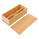 LOORGVEL Caja Organizadora de Natural con Tapa Hermética a Prueba de Polvo, Organizador Dividido para Cocina, Tamaño 28x12x8 Cm, Almacenamiento para Restaurante y Hogar