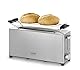 CASO Classico T 2 - Design Toaster, Edelstahlgehäuse, Optimale Röstgradeinstellung auf 5 Stufen, Inkl. Brötchenaufsatz, Mit zusätzlicher Aufwärm-, Auftaufunktion, extra langen Toastschlitz