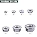 M3-0.5 Hex Flange Nuts, 304 Stainless Steel 18-8, A2-70 Grade, Bright Finish, Non-Serrated Flange Washer, DIN6923, 50-Pack