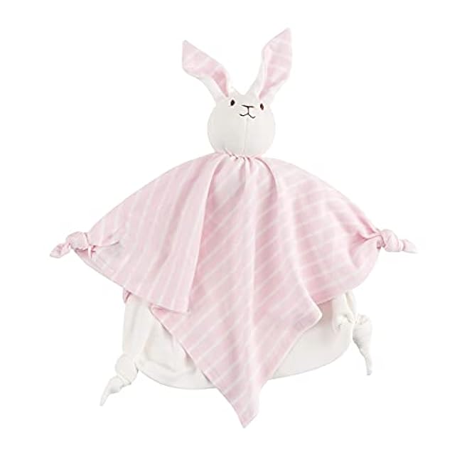 Under the Nile Organic Cotton Baby Girl Pink Stripe Bunny Blanket 10