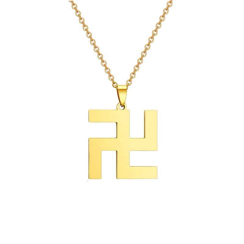 Buddhist Simple Sanskrit (Meaning Life And Reincarnation Where Auspicious Virtues Gather) Gold Pendant Alloy Necklace, Versatile Collarbone Chain For Men And Women, Religious Gift