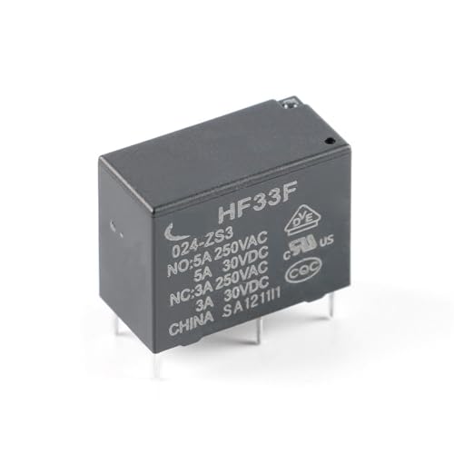 Relé HF33F-024-ZS3 con capacidad de 5A para automatización estable