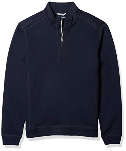 Cutter & Buck Men's Bayview Half-Zip 100% Cotton Pullover, Liberty Navy, Medium