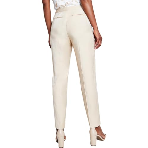 Anne Klein Womens High Rise Shimmer Trouser Pants Beige 82
